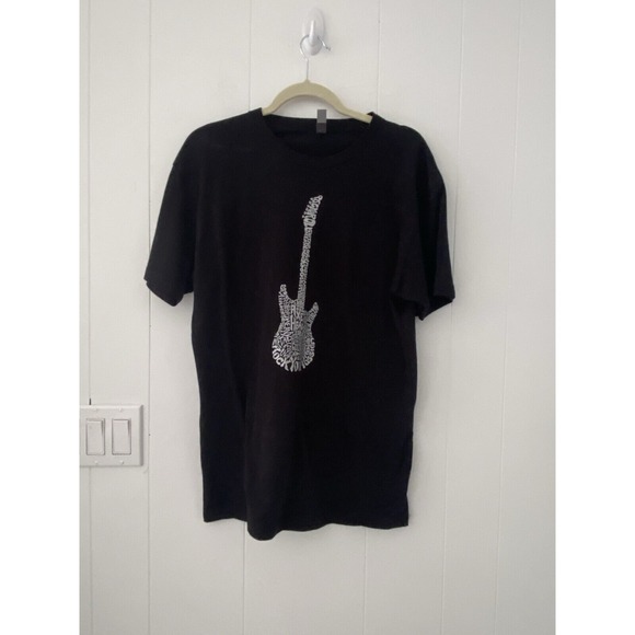 Guitar Heaven Calligram Rock Men's Size Medium T-Shirt by AXE HEAVEN - Picture 3 of 6